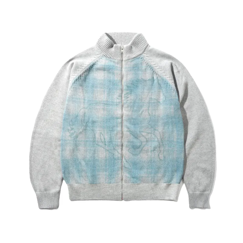 Mustang Zip-Thru Knit Sweater, Grey made by Butter