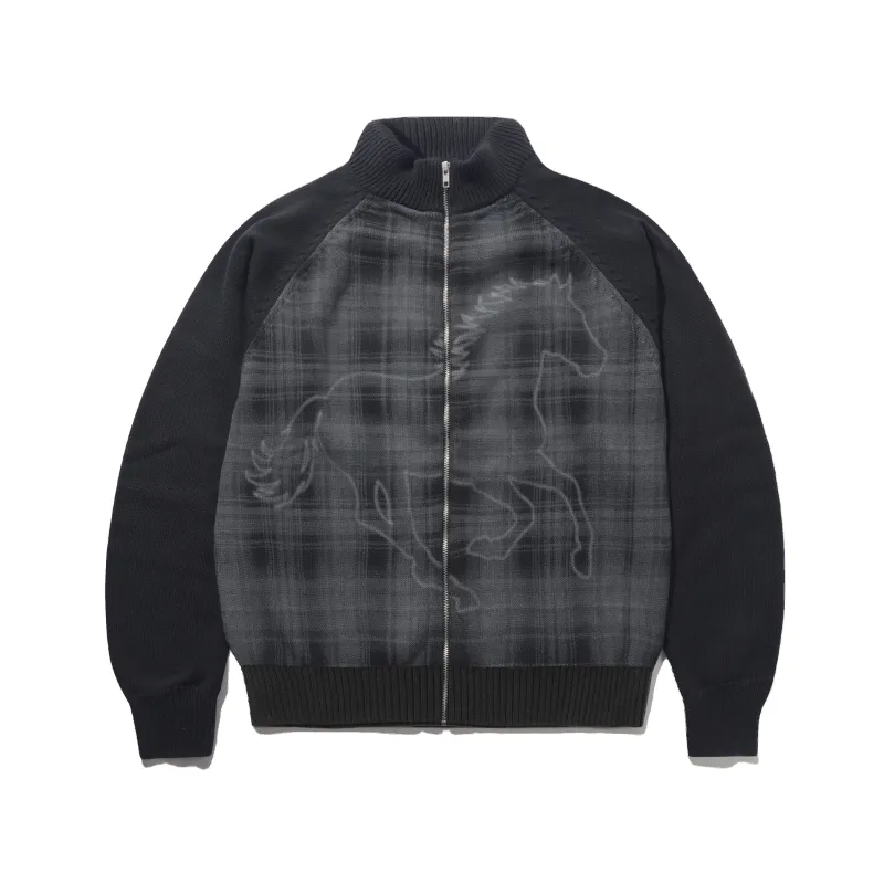Mustang Zip-Thru Knit Sweater, Black made by Butter