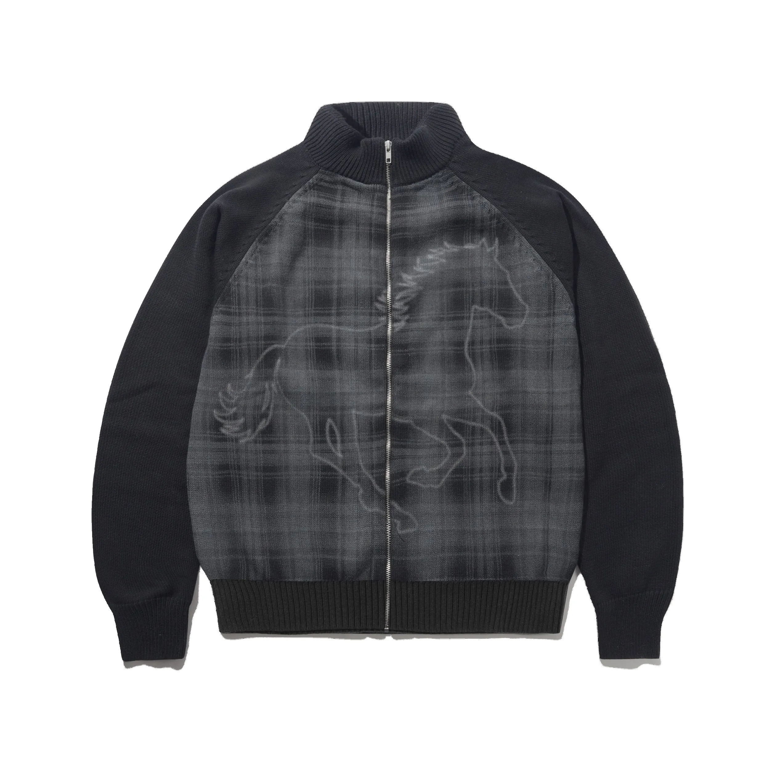 Mustang Zip-Thru Knit Sweater, Black sold by Butter