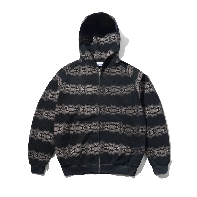 Faded Waffle Zip-Thru Hood, Washed Black made by Butter