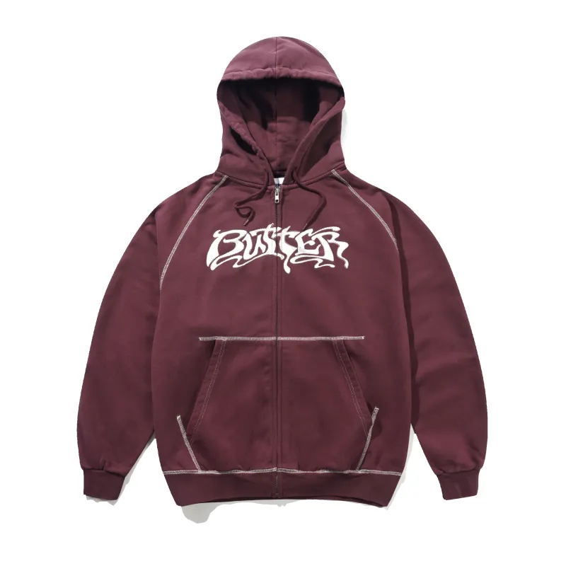 Drummer Zip-Thru Hood, Washed Rhubarb made by Butter