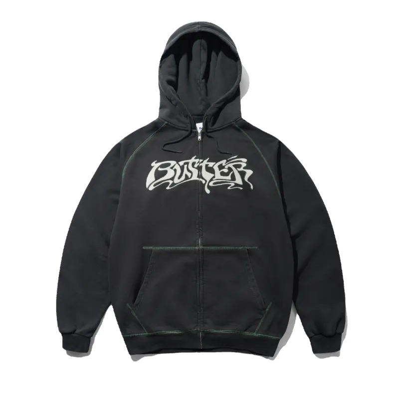 Drummer Zip-Thru Hood, Washed Black made by Butter
