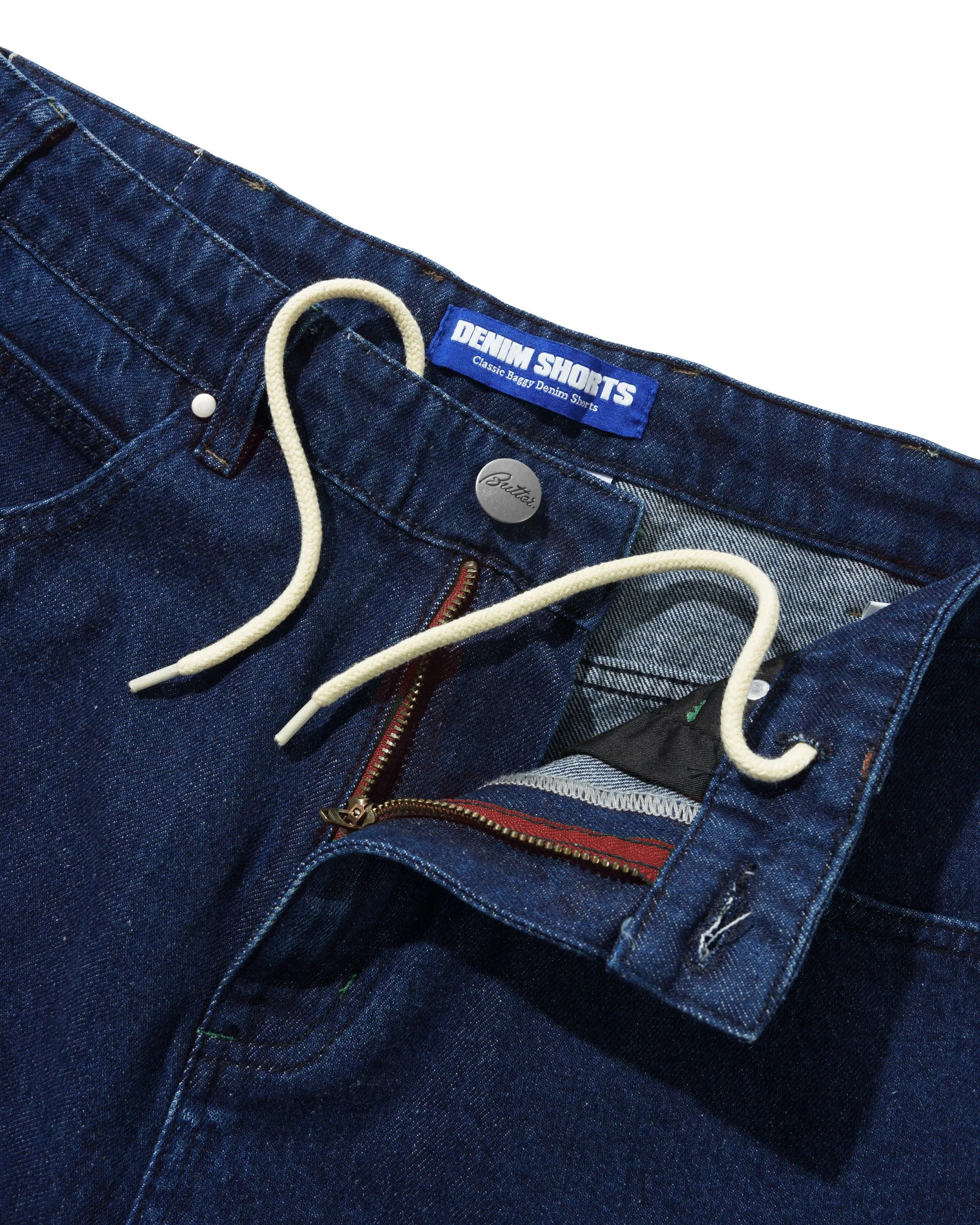 Drummer Baggy Denim Shorts, Raw Dark Indigo sold by Butter product image thumbnail 5