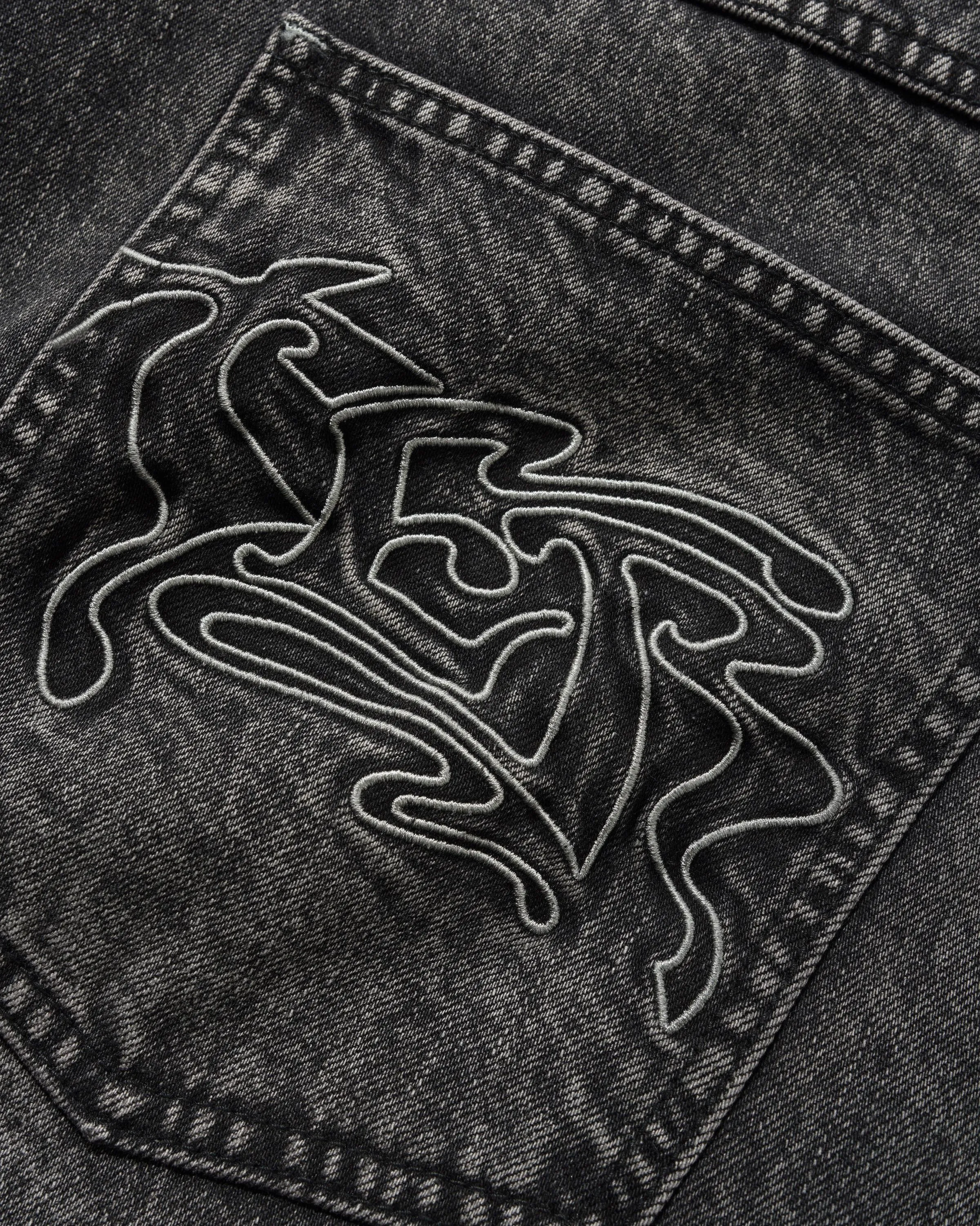 Drummer Baggy Denim Shorts, Streaky Black sold by Butter product image thumbnail 3