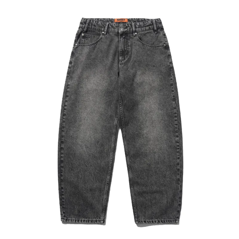 Drummer Baggy Denim Jeans, Streaky Black made by Butter