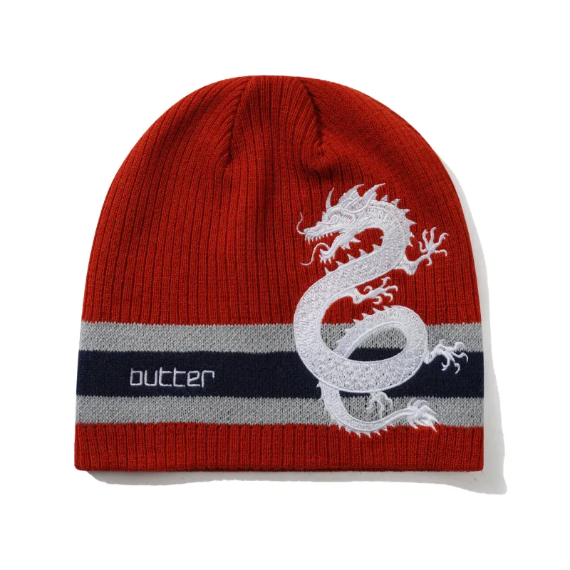 Dragon Skully Beanie, Red made by Butter
