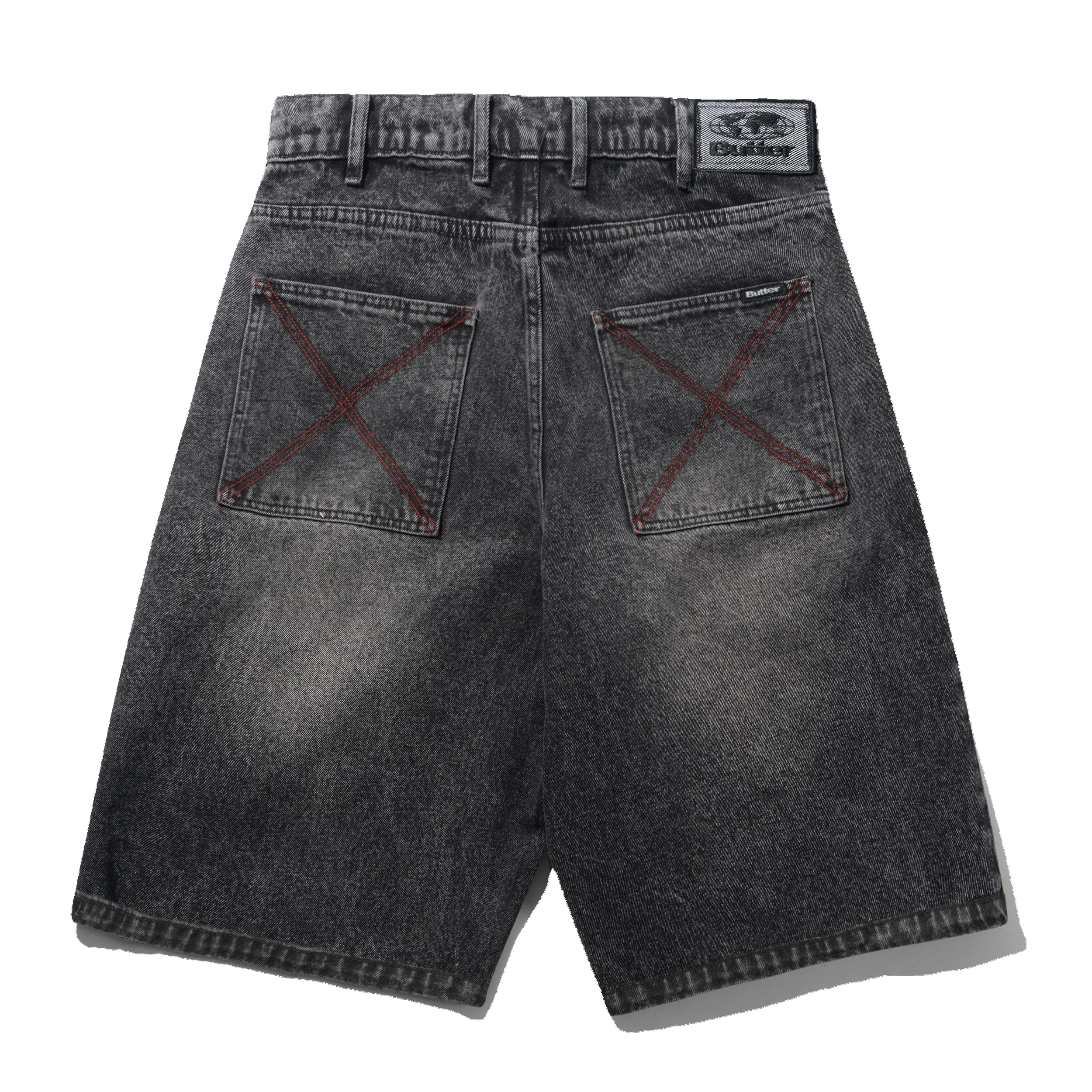 Distressed Big Denim Shorts, Gun Metal sold by Butter product image thumbnail 2
