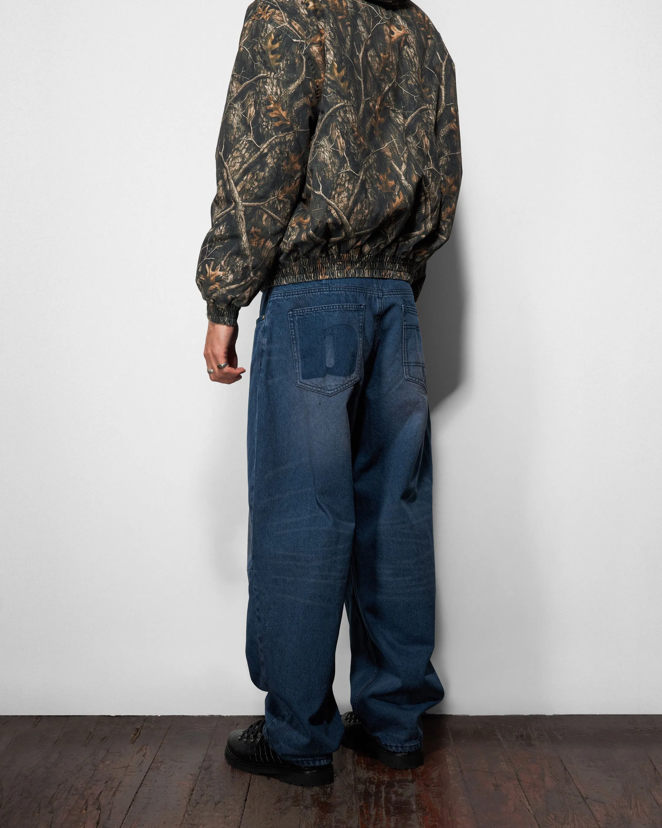 Burn Wide Cut Denim Jeans, Distressed Dark Indigo sold by Butter product image thumbnail 3
