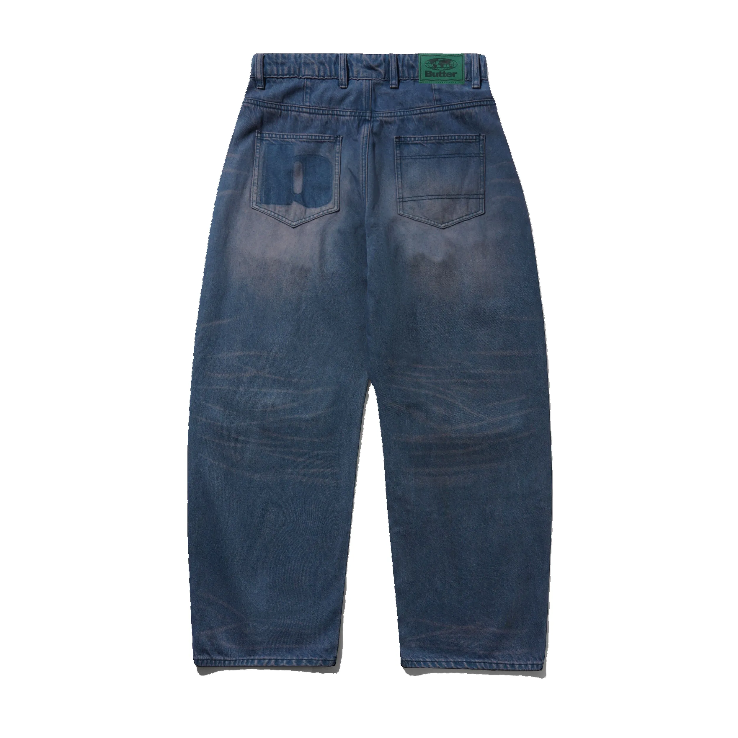 Burn Wide Cut Denim Jeans, Distressed Dark Indigo sold by Butter product image thumbnail 2