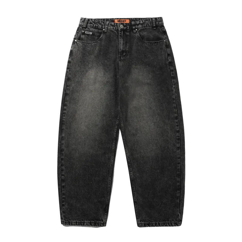 Baggy Denim Jeans, Distressed Black made by Butter