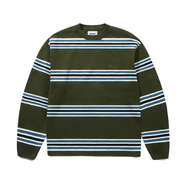 Stripe Knit Sweater, Army made by Butter