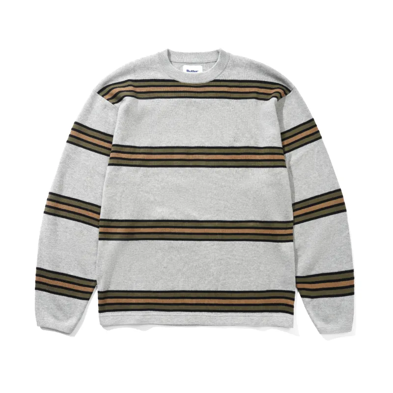 Stripe Knit Sweater, Grey made by Butter