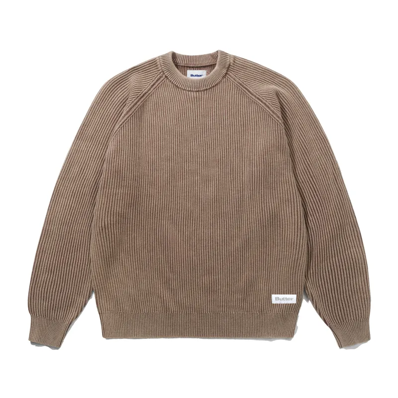 Bleach Knit Sweater, Brown made by Butter