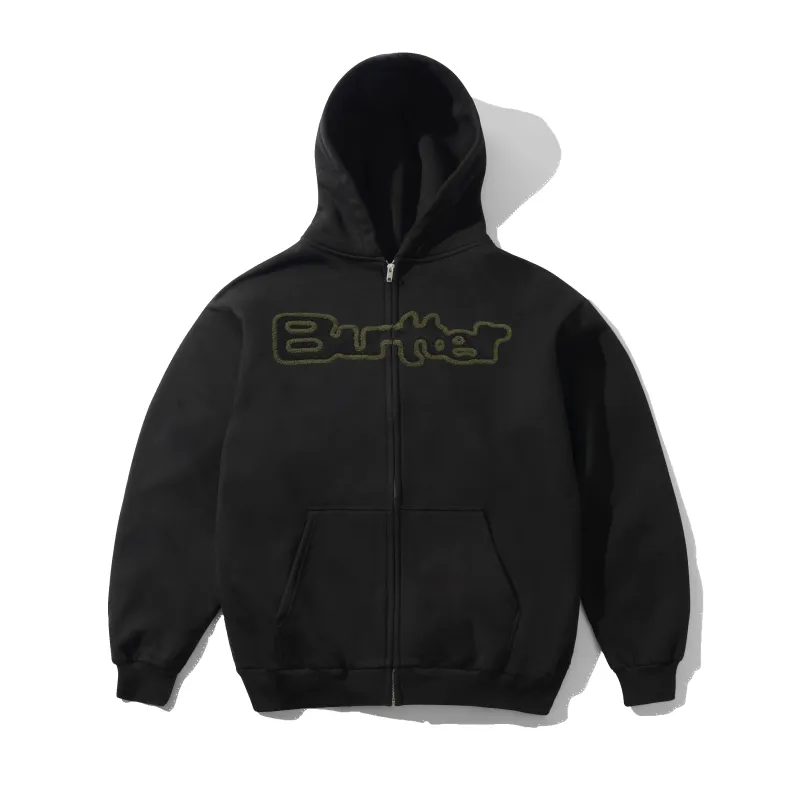Glow Zip-Thru Hood, Washed Black made by Butter