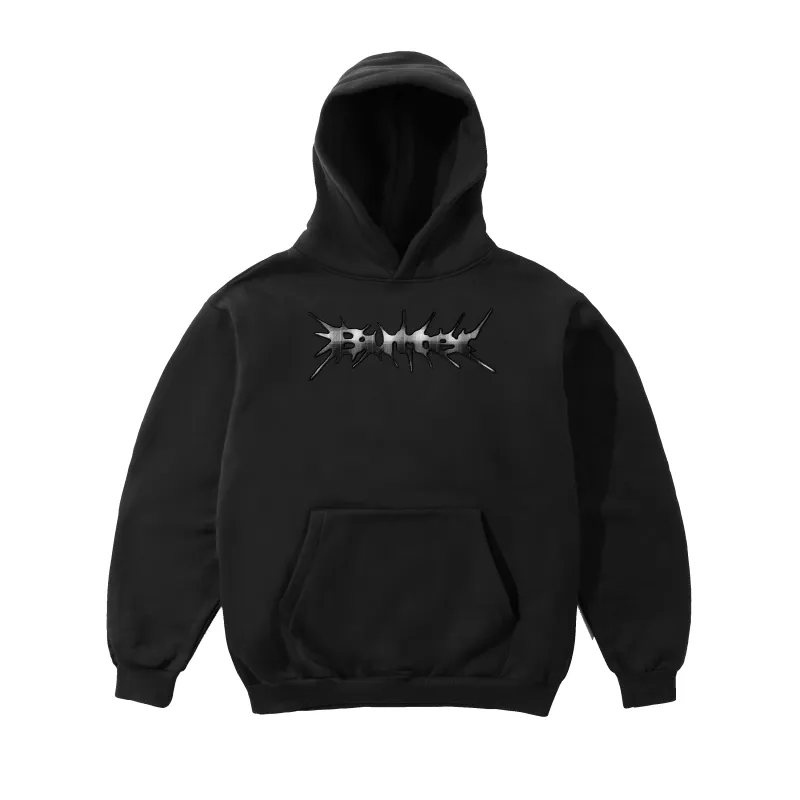 Nail Applique Pullover Hood, Black made by Butter