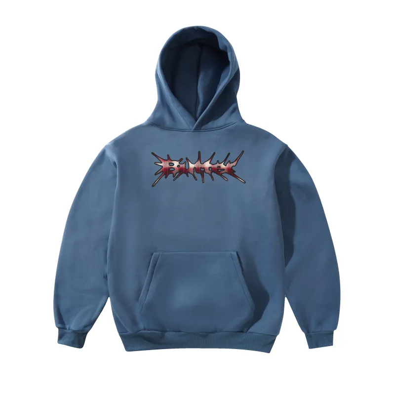 Nail Applique Pullover Hood, Stone Blue made by Butter
