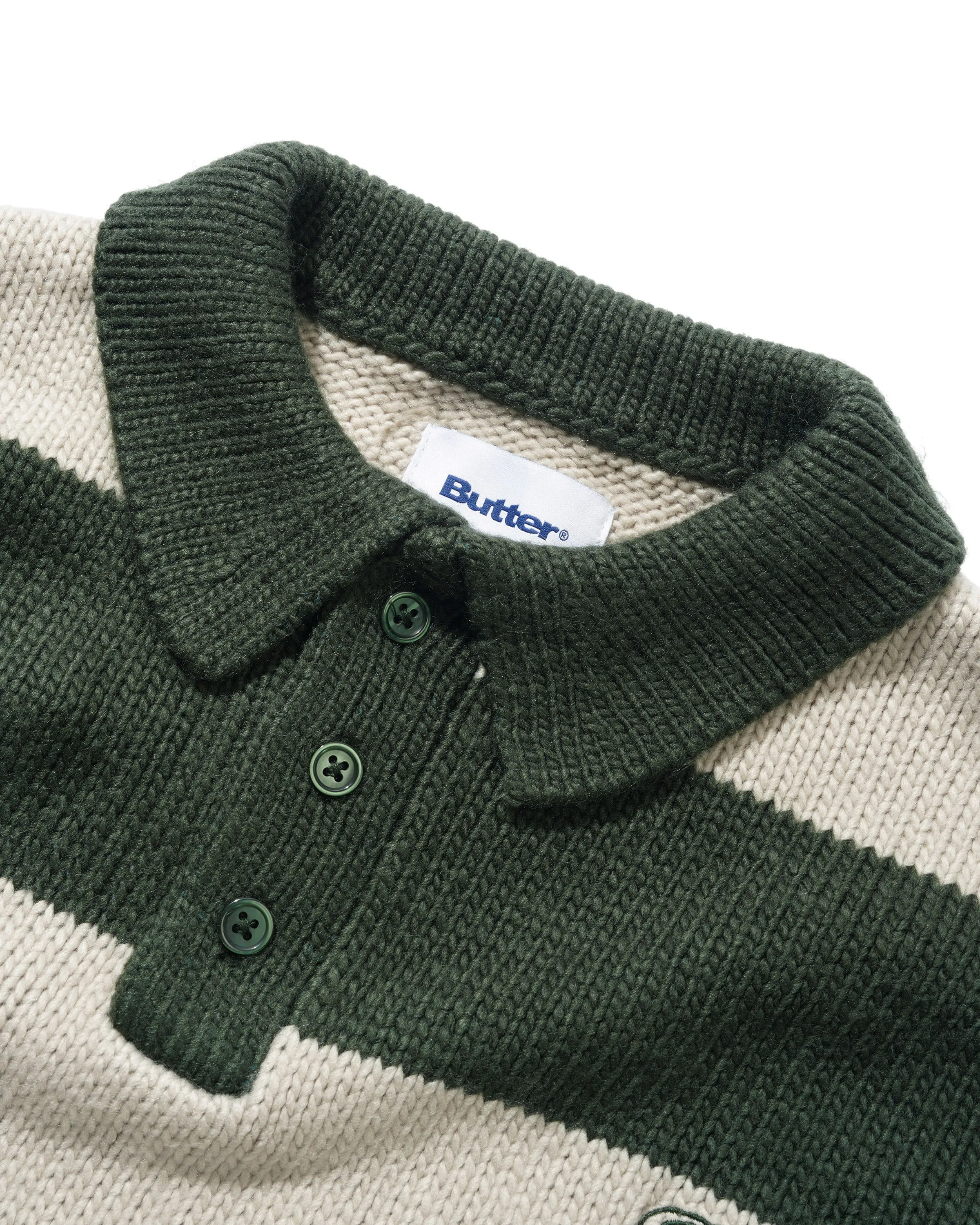 Jive Stripe Knit Sweater, Forest / Cream sold by Butter product image thumbnail 3