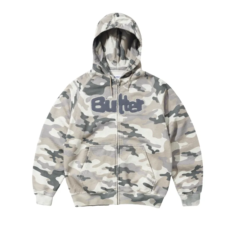 Stretch Zip-Thru Hood, Snow Camo made by Butter