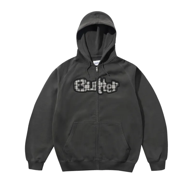 Stretch Zip-Thru Hood, Washed Black made by Butter
