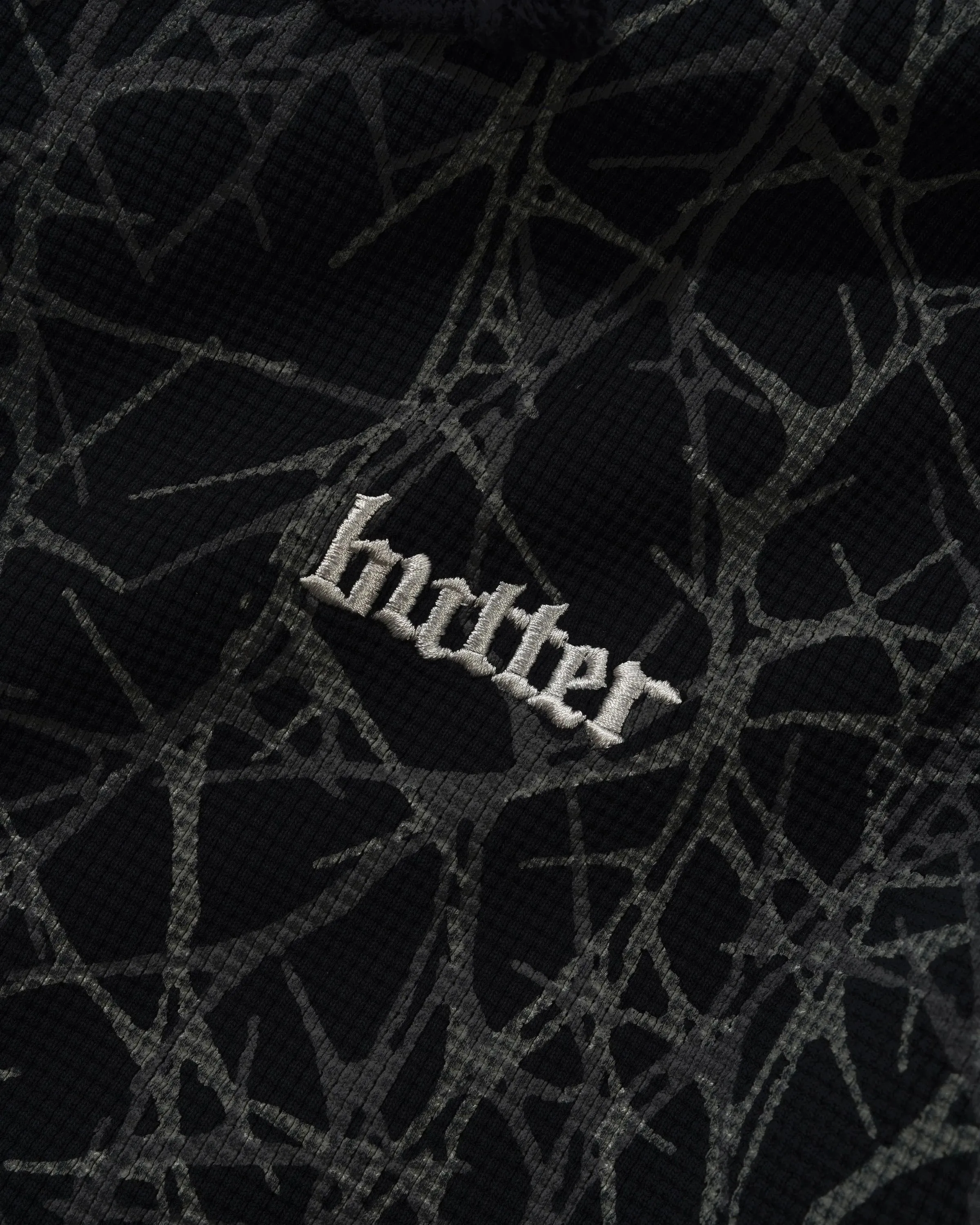 Thorn Camo Waffle Zip-Thru Hood, Black sold by Butter product image thumbnail 2