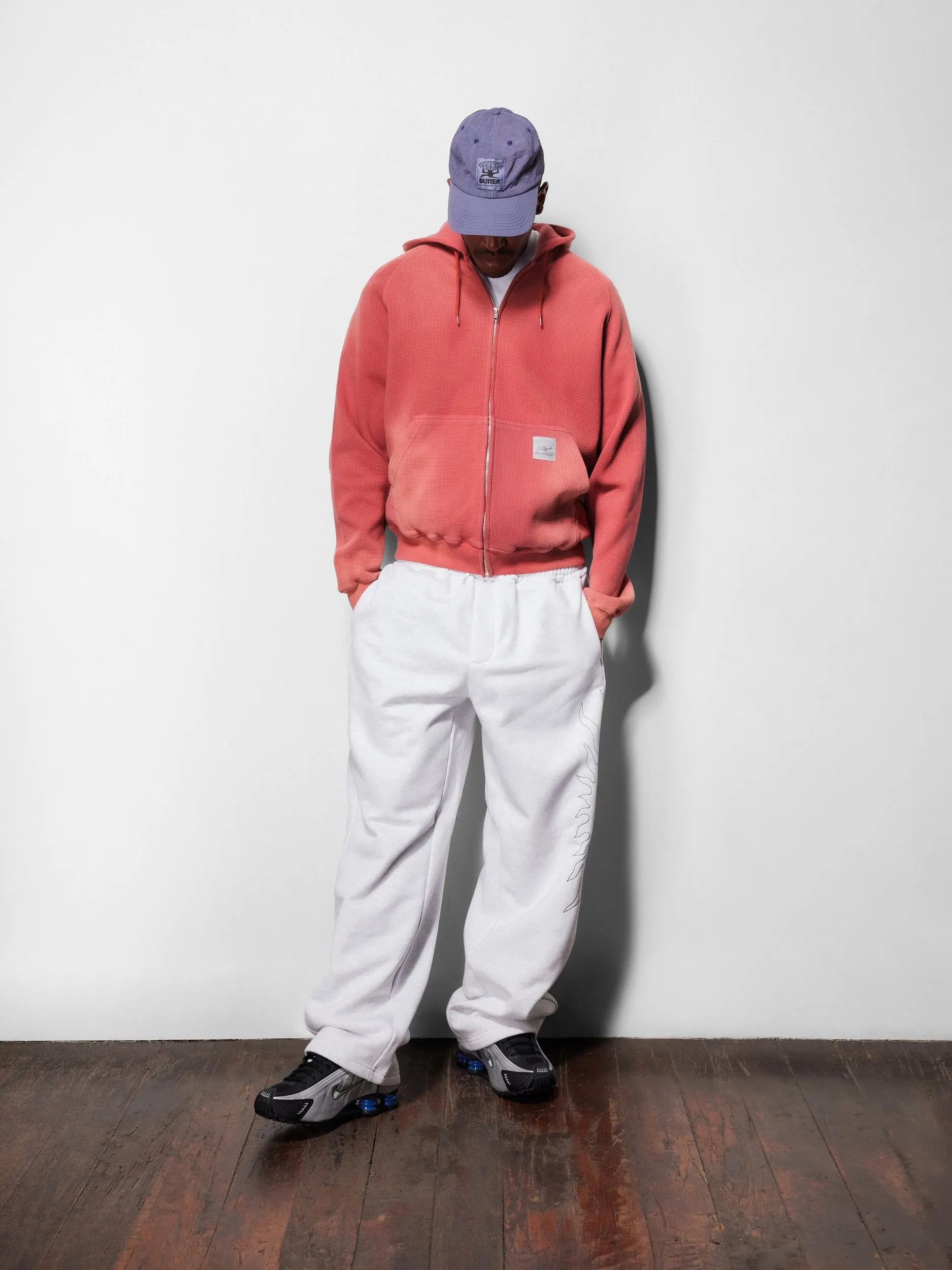 Faded Waffle Zip-Thru Hood, Washed Red sold by Butter product image thumbnail 4