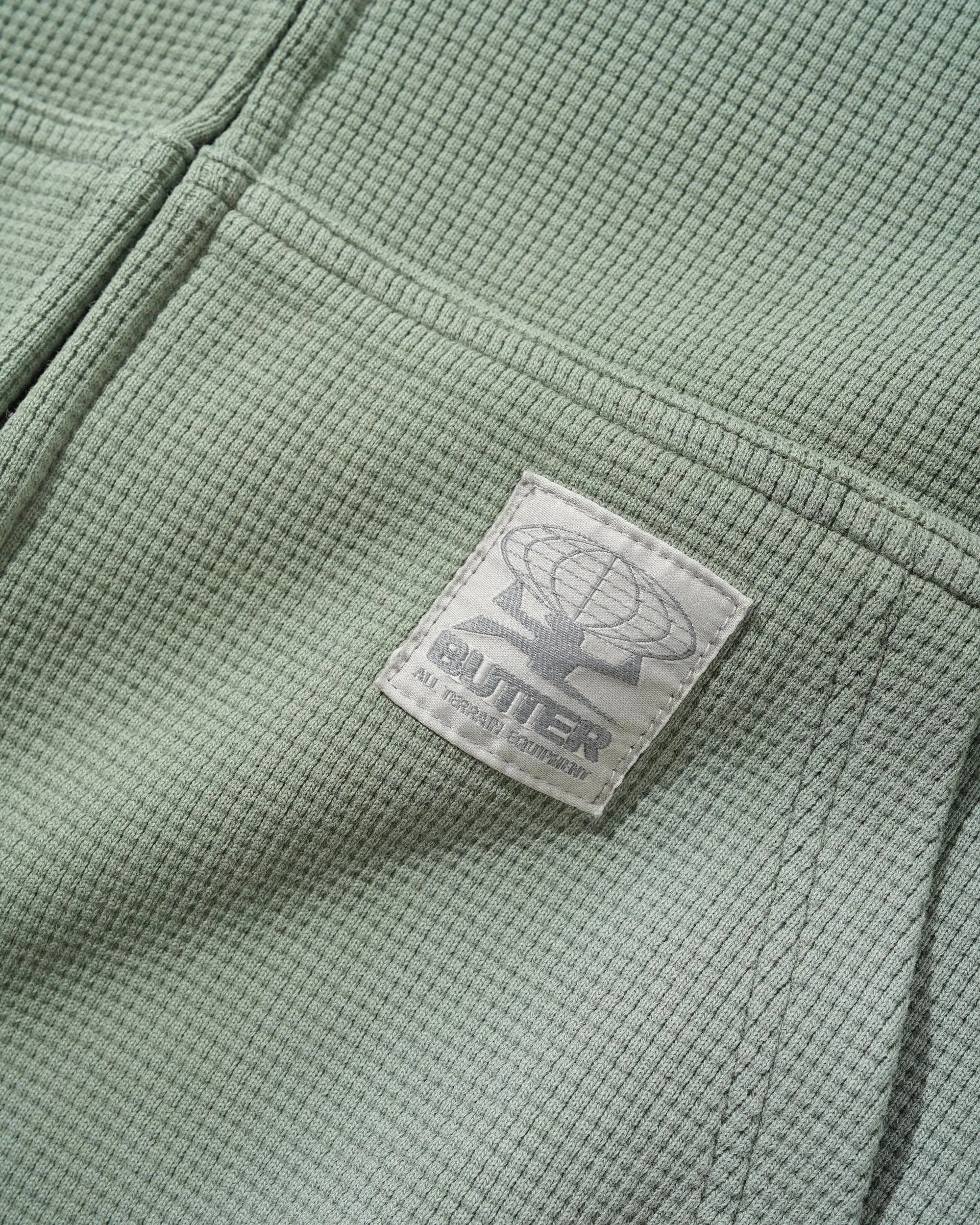 Faded Waffle Zip-Thru Hood, Washed Sage sold by Butter product image thumbnail 2