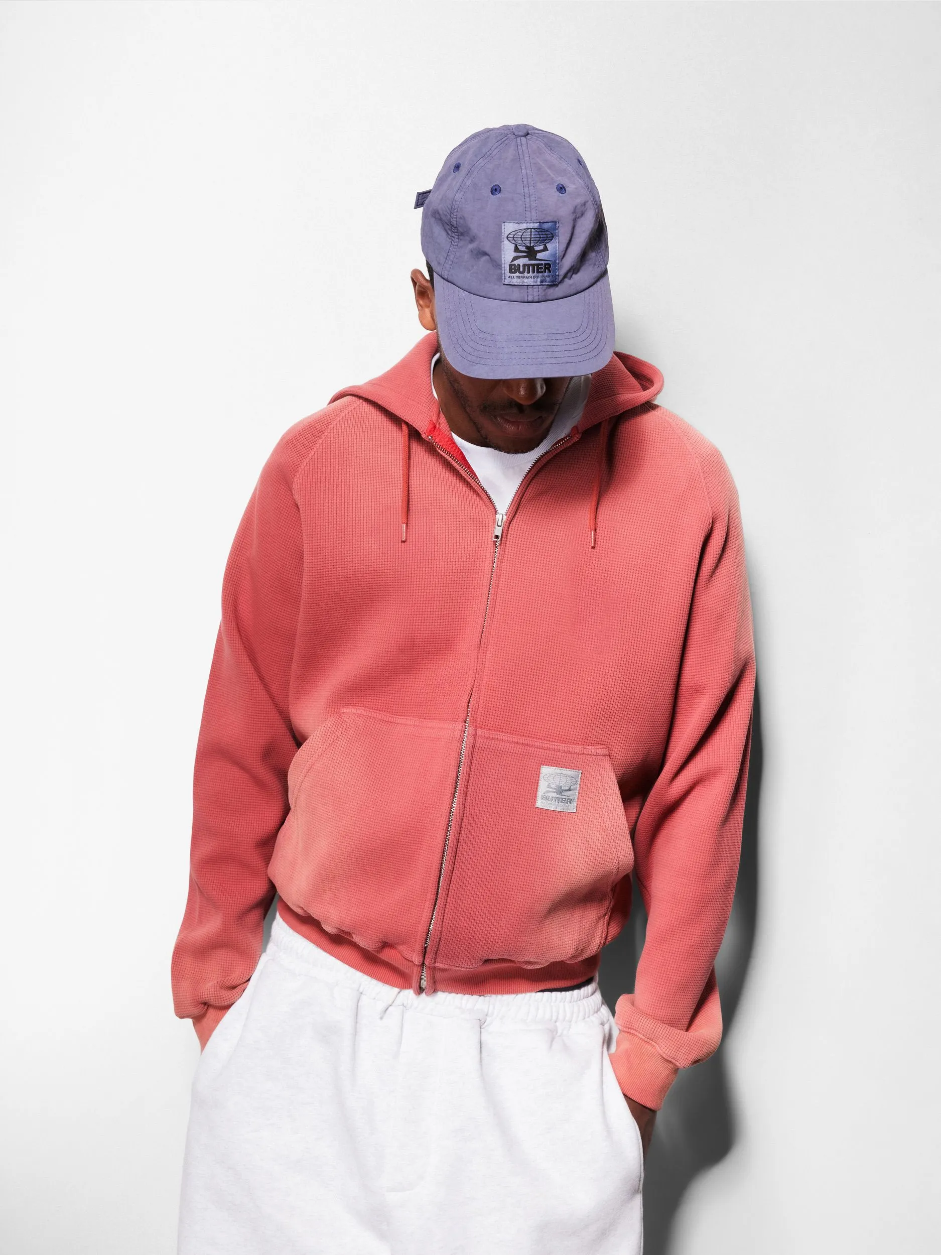 Faded Waffle Zip-Thru Hood, Washed Sage sold by Butter product image thumbnail 5