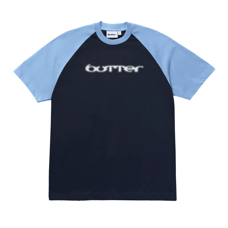 Witness Raglan Tee, Sky / Navy made by Butter