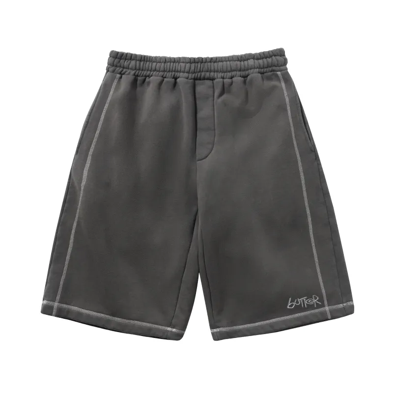 Overlock Stitch Fleece Shorts, Washed Black made by Butter