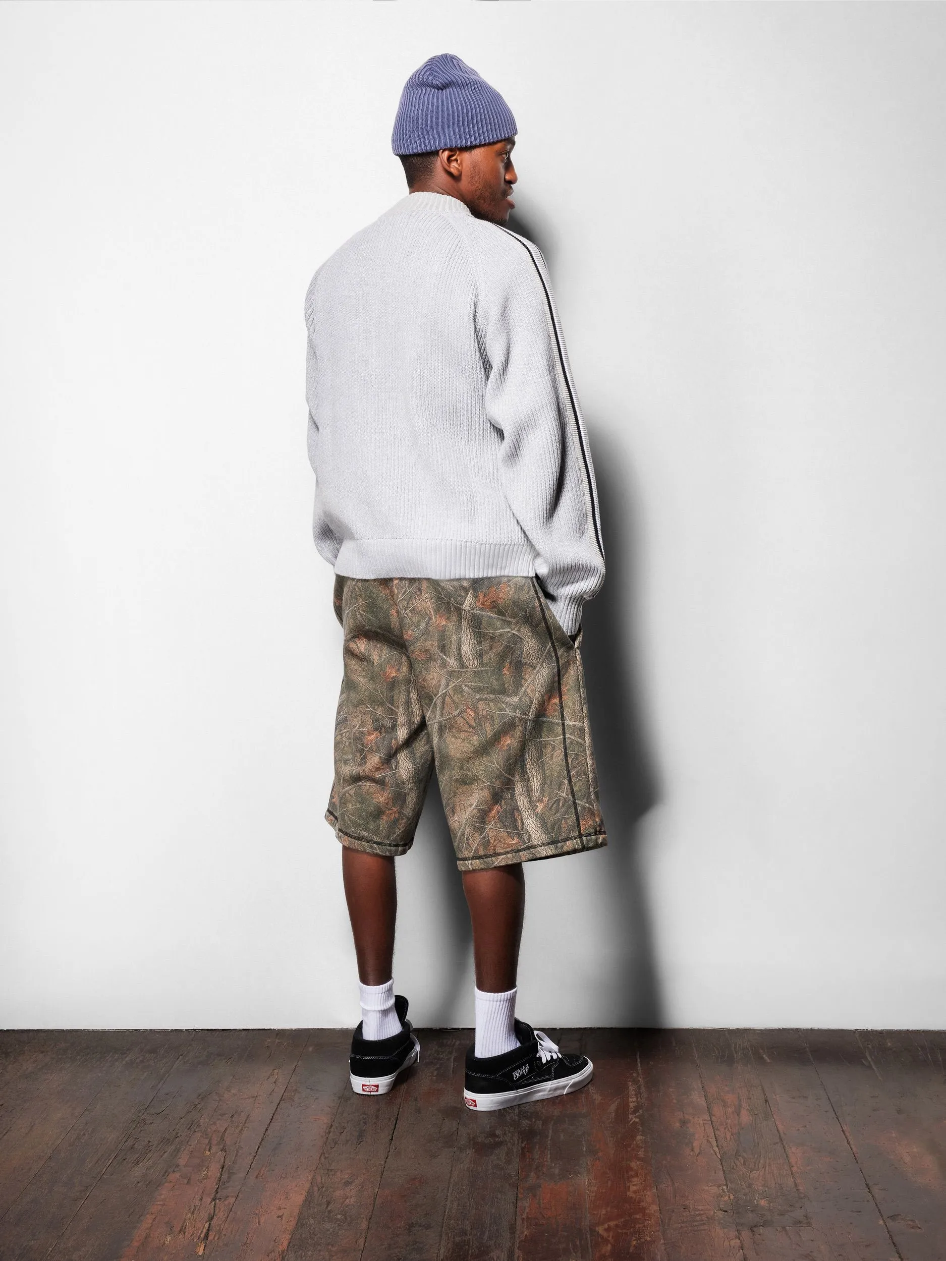 Overlock Stitch Fleece Shorts, Forest Camo sold by Butter product image thumbnail 4
