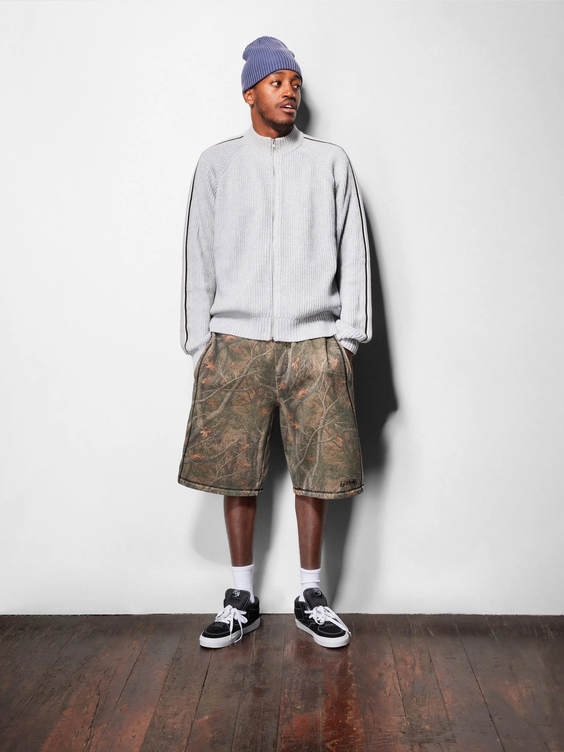 Overlock Stitch Fleece Shorts, Forest Camo sold by Butter product image thumbnail 3
