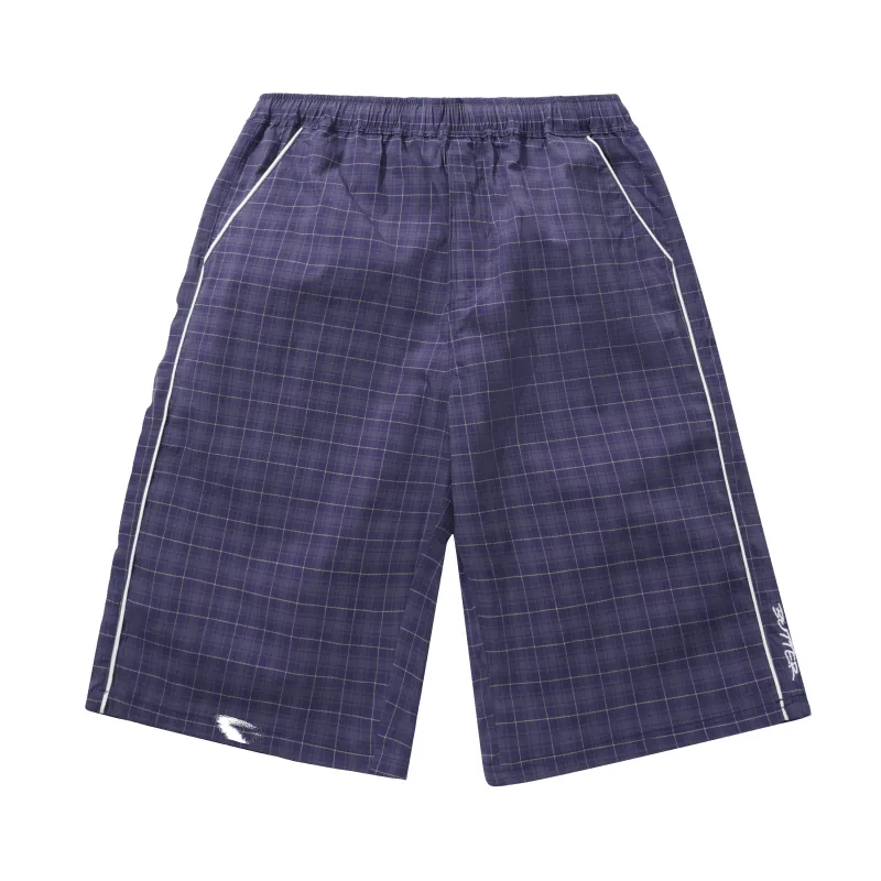 Main Shorts, Navy Plaid made by Butter