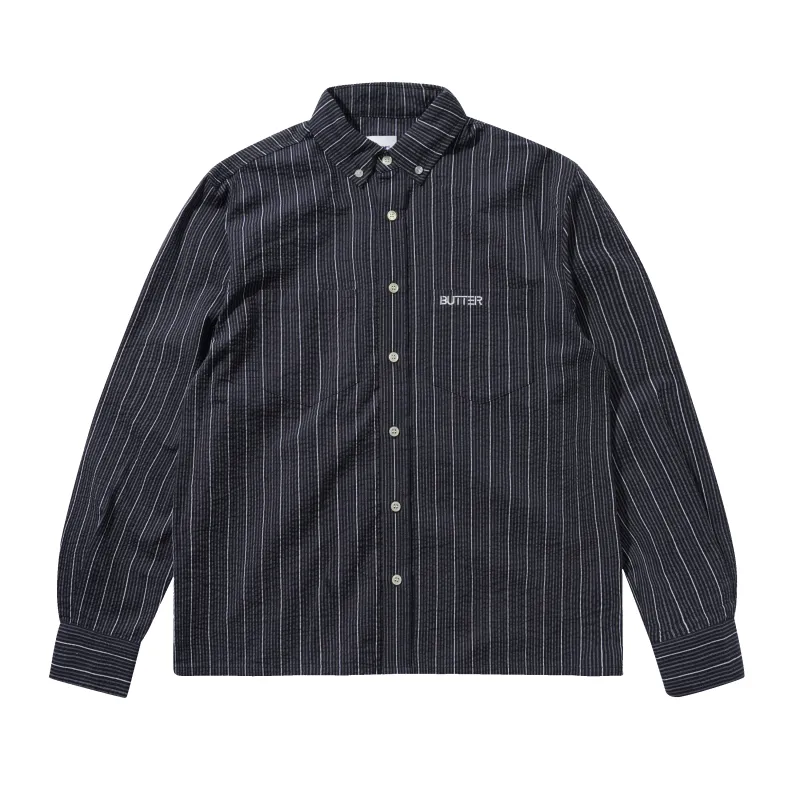 Seersucker Shirt, Navy made by Butter
