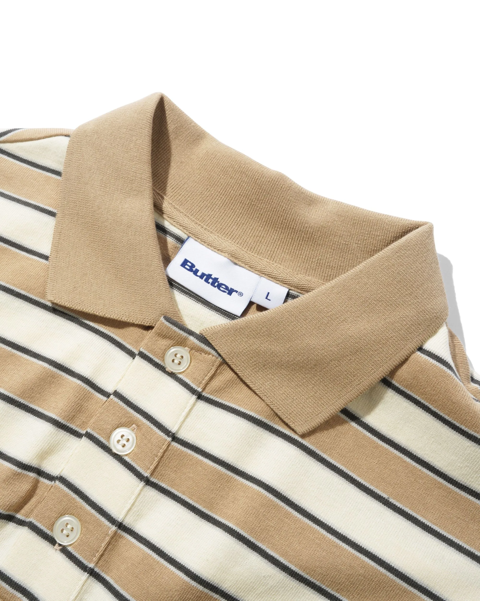 Witness Stripe Polo, Tan / Ivory sold by Butter product image thumbnail 3