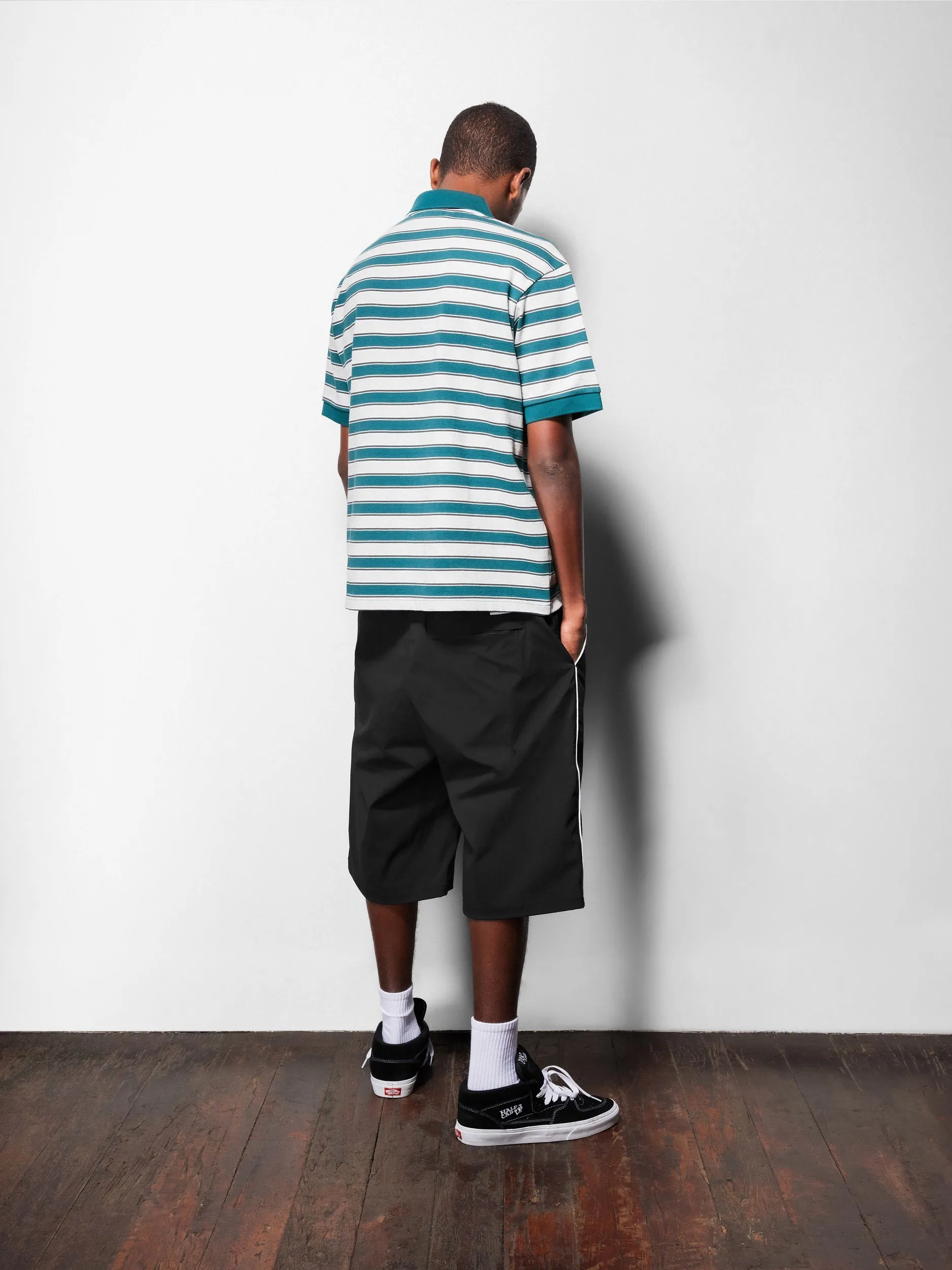 Witness Stripe Polo, Grey / Teal sold by Butter product image thumbnail 4