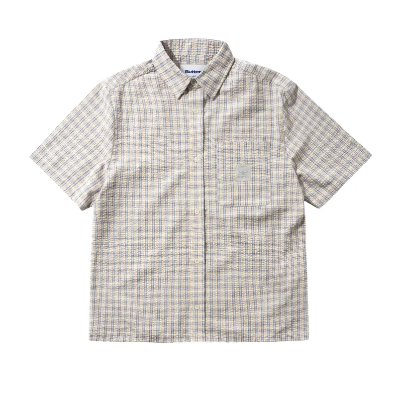 Equipment S/S Shirt, Blue / Yellow made by Butter