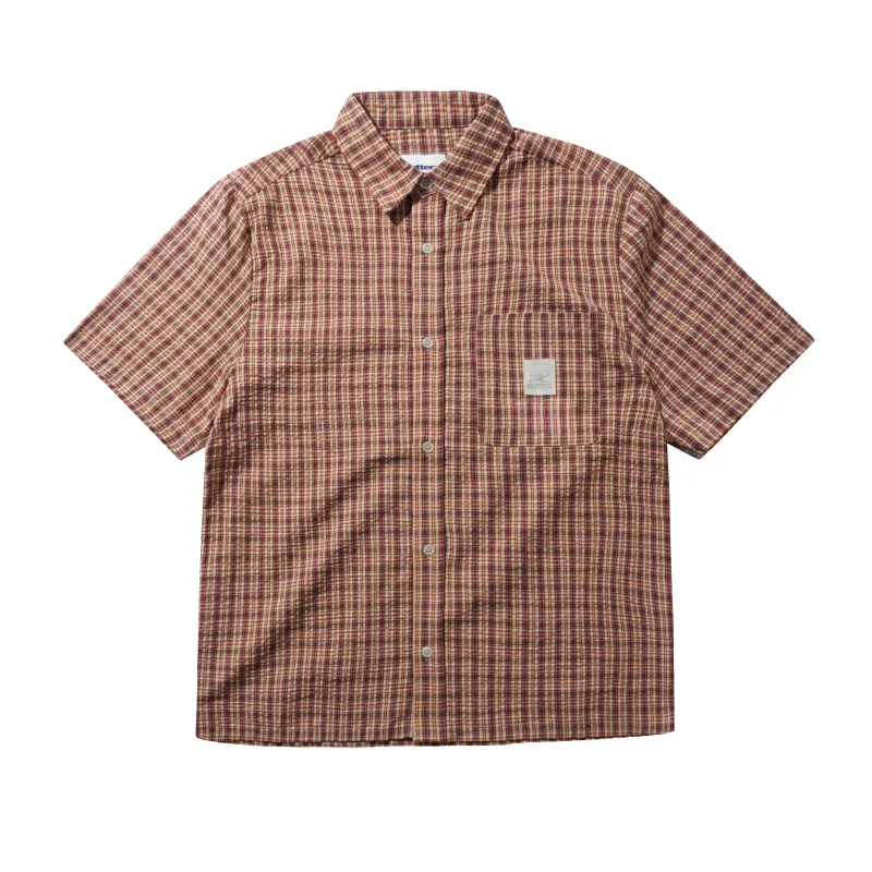 Equipment S/S Shirt, Red / Yellow made by Butter