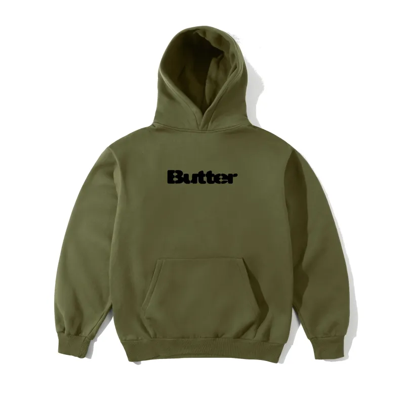 Stencil Logo Pullover Hood, Army made by Butter
