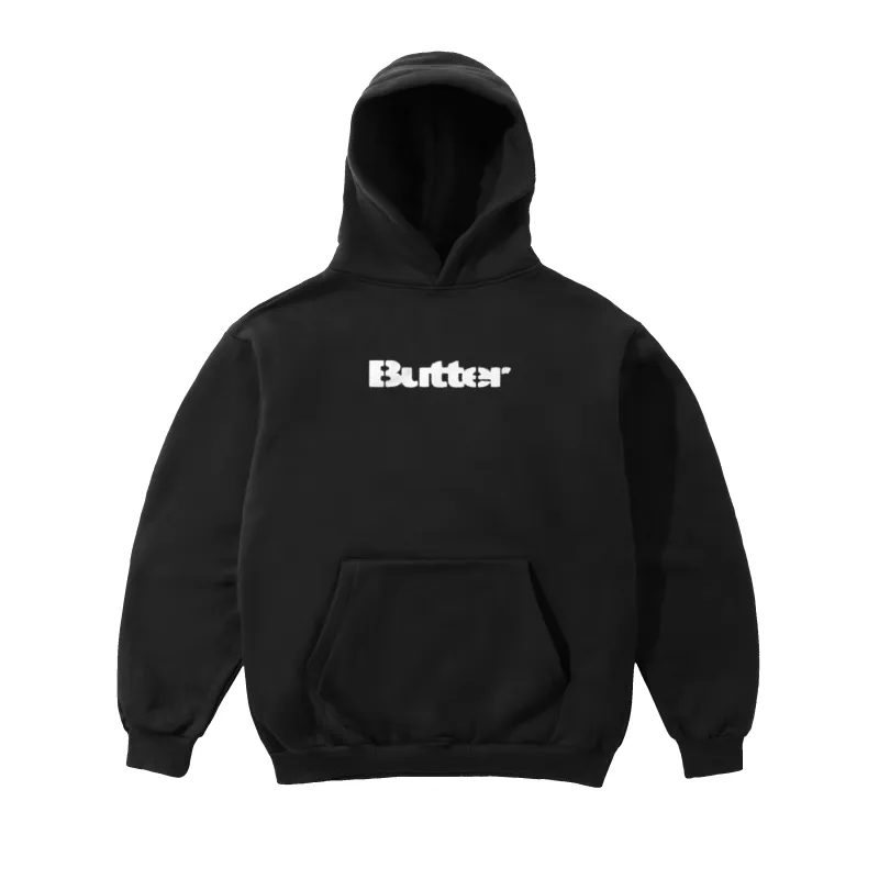 Stencil Logo Pullover Hood, Black made by Butter