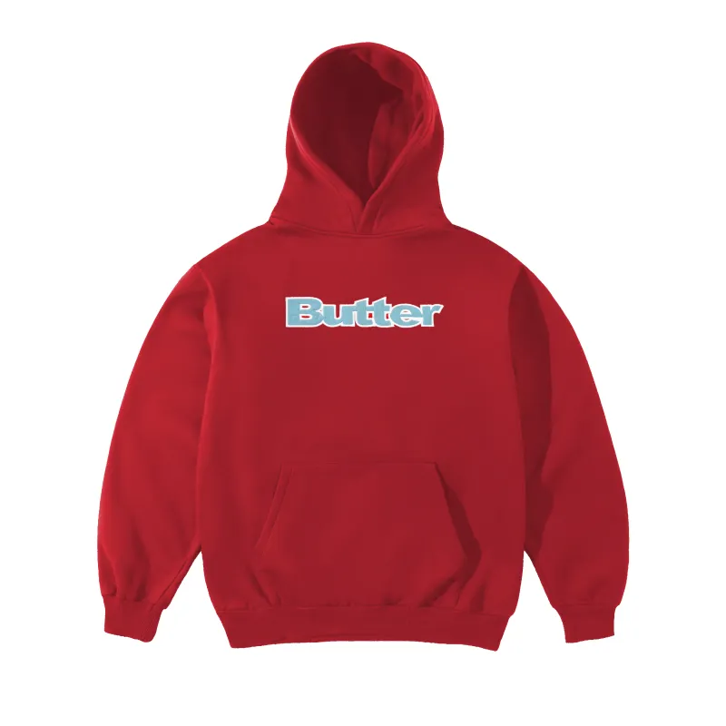 Ripstop Logo Applique Pullover Hood, Red made by Butter