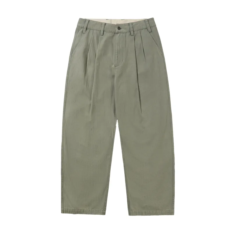 Pleated Trousers, Washed Fatigue made by Butter