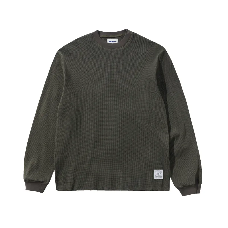 Waffle L/S Top, Washed Dark Grey made by Butter
