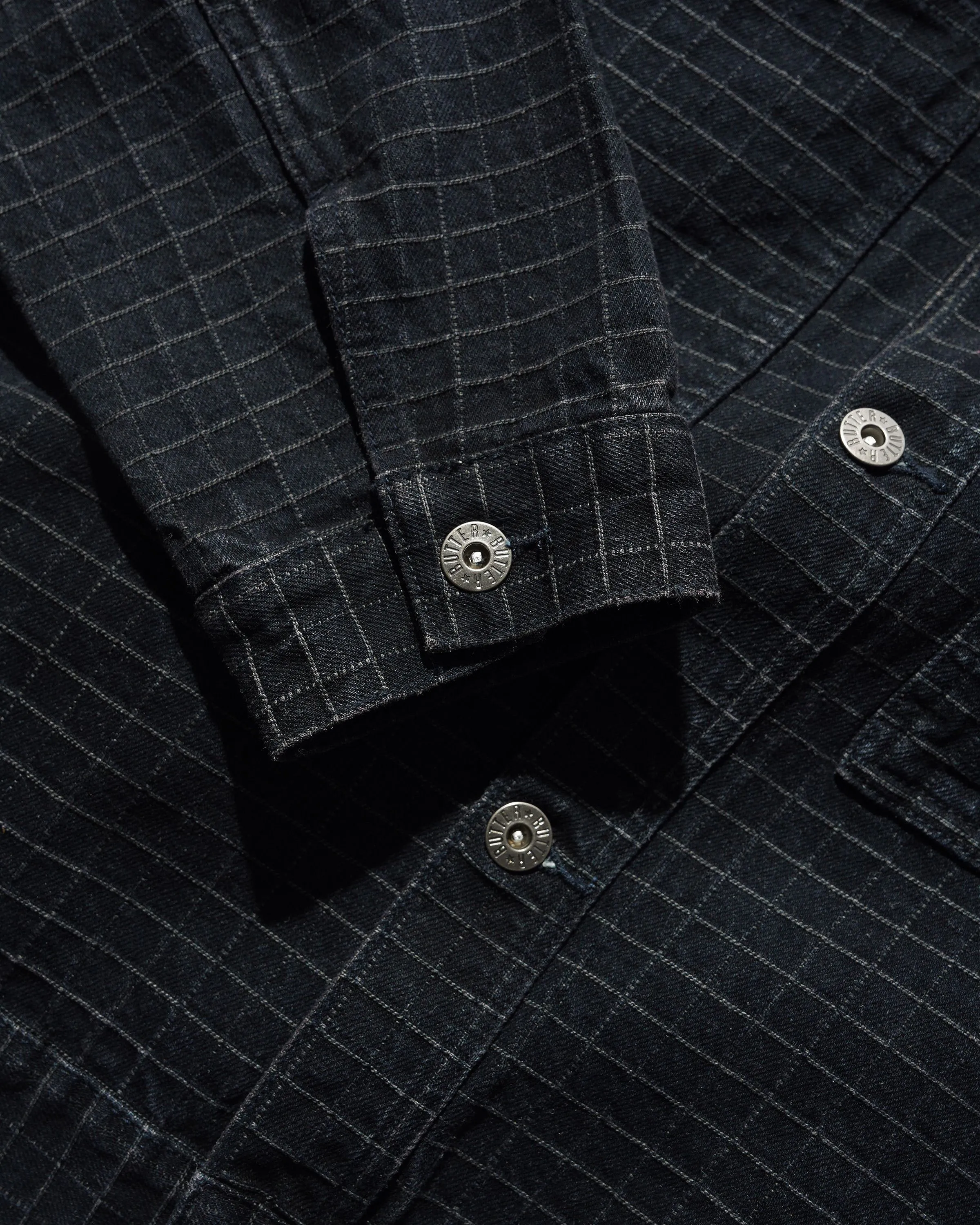 Grid Denim Jacket, Overdye Black sold by Butter product image thumbnail 3