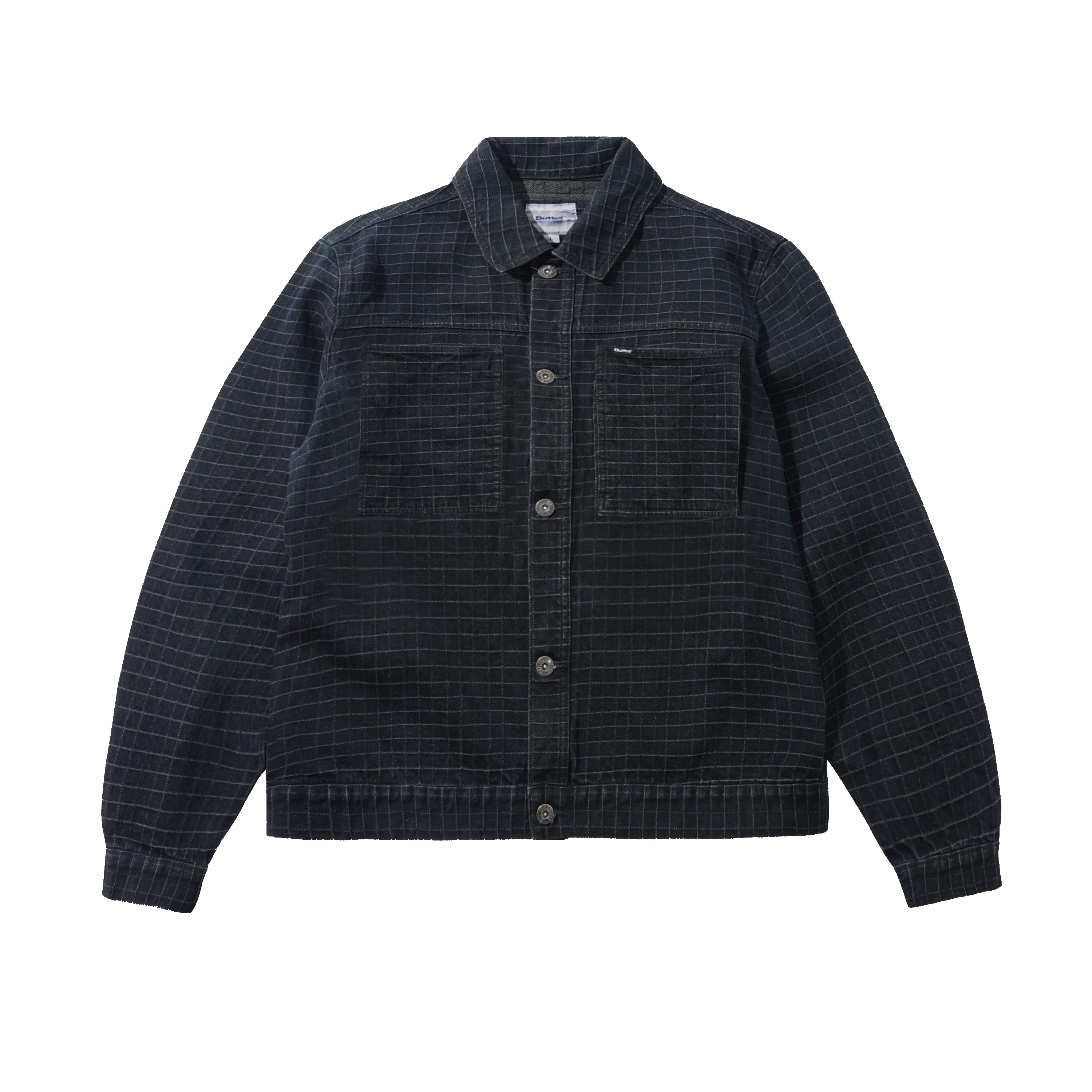 Grid Denim Jacket, Overdye Black sold by Butter