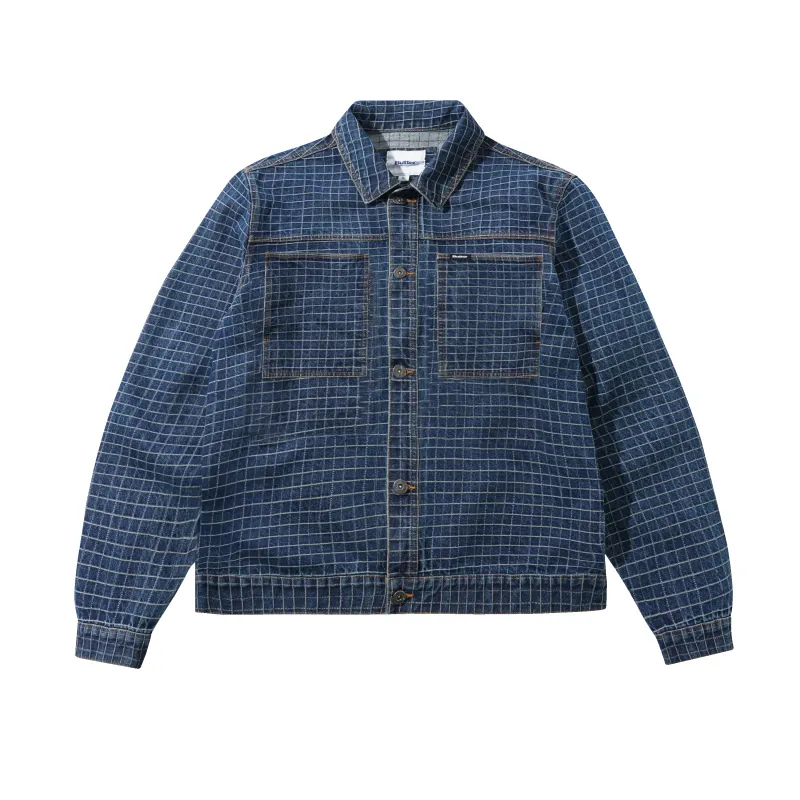 Grid Denim Jacket, Indigo made by Butter