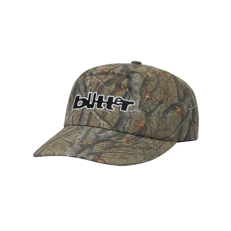 Warped 5 Panel Cap, Forest Camo made by Butter