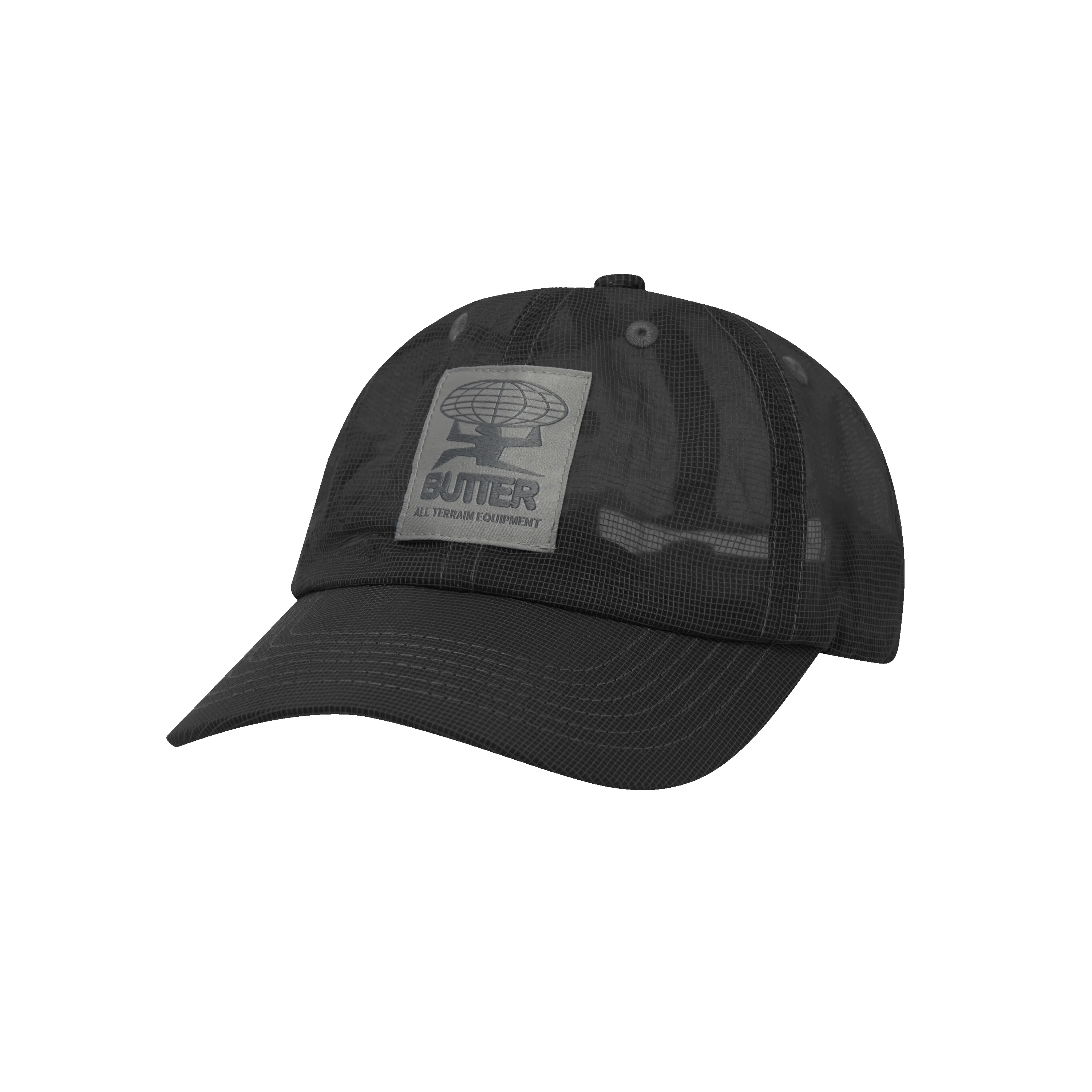Terrain Fine Mesh 6 Panel Cap, Black sold by Butter