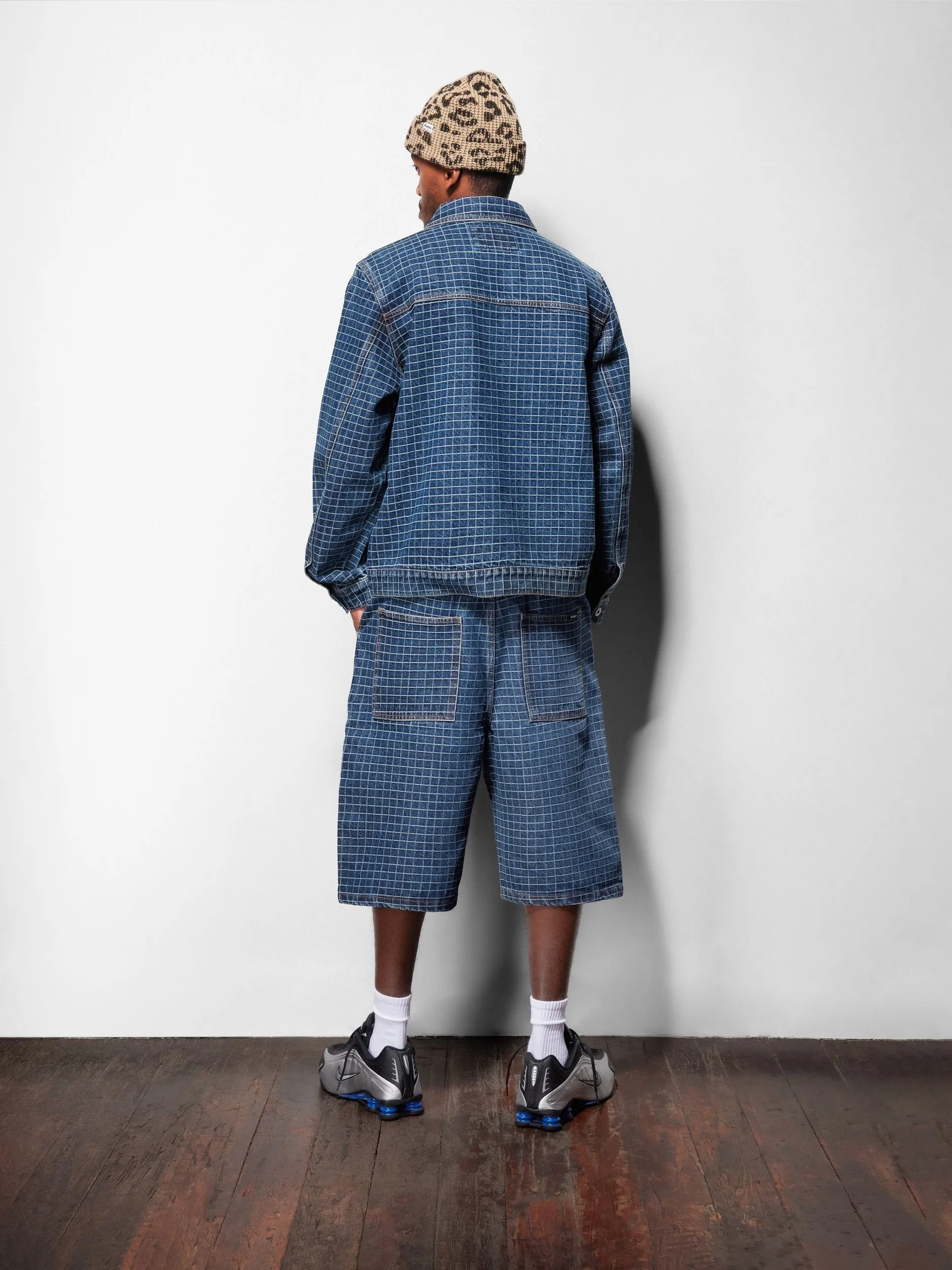 Big Grid Denim Shorts, Indigo sold by Butter product image thumbnail 4