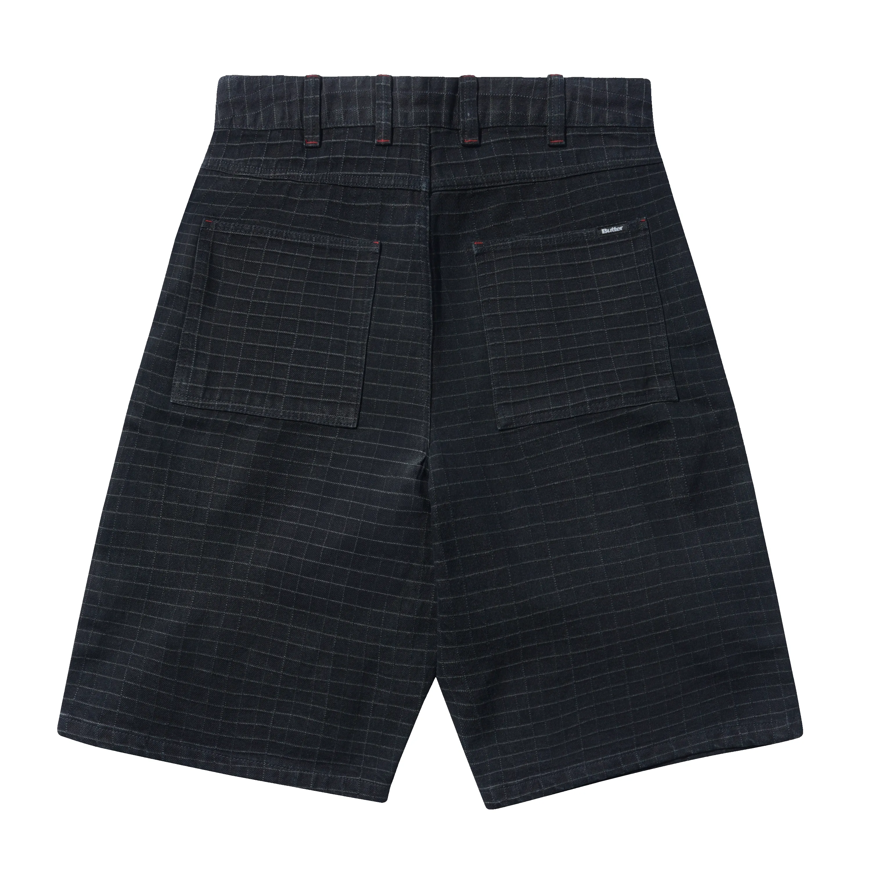 Big Grid Denim Shorts, Overdyed Black sold by Butter product image thumbnail 2