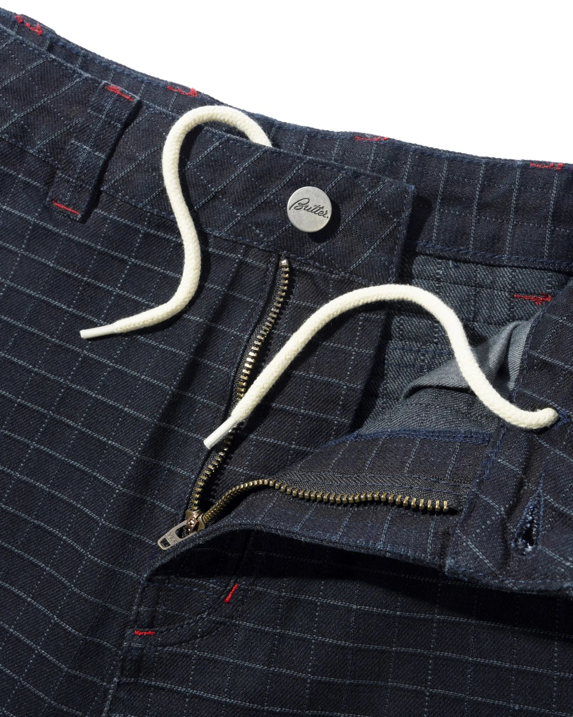 Big Grid Denim Shorts, Overdyed Black sold by Butter product image thumbnail 5